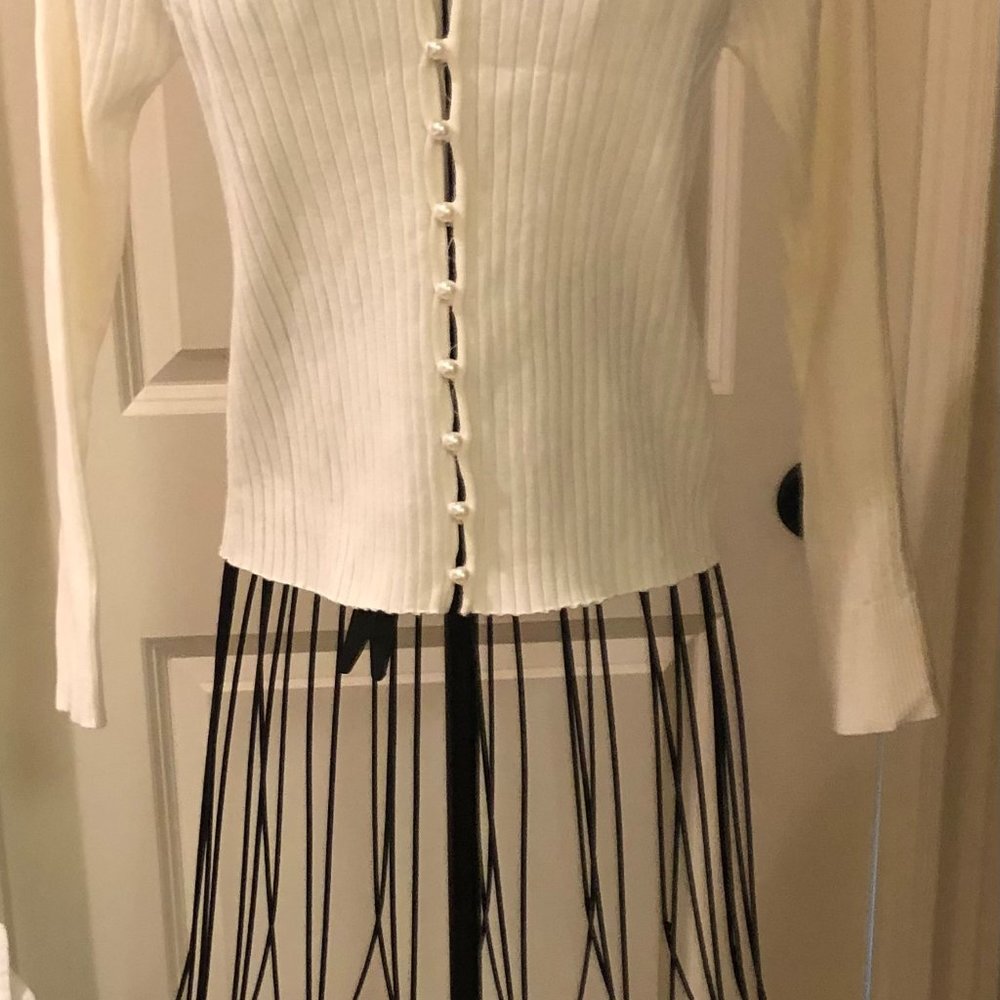 Pearl Button Ribbed Cardigan